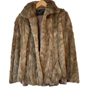 Vintage Sorensen Genuine Fur Cape With Collar & Hook Closures Lined OS 9090